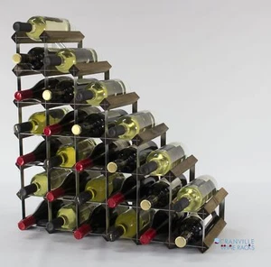 Cranville Weinregal Aufbewahrung 27 Flasche Walnuss Fleck Holz und Metall - Bild 1 von 5