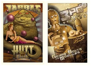 Jabba C3PO Interpretive Promotional Star Wars Postmodern Art Giclées on Paper - Picture 1 of 3