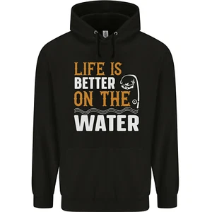 Life is Better on the Water Funny Fishing Childrens Kids Hoodie - Picture 1 of 3