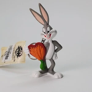 1994 Looney Tunes Bugs Bunny Carrot Heart 4" Keychain - Picture 1 of 5
