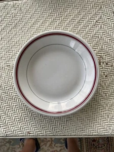 The E B Taylor Co Richmond VA Geschirr Glas Warwick Chinateller blau roter Rand - Bild 1 von 3