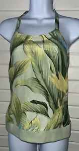 Reggiseno Tommy Bahama taglia 14 seta lino Fields Of Paradise Halter nuovo con etichette verde - Foto 1 di 9