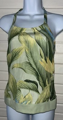 Новый с Ярлыками Tommy Bahama Sz 14 шелк льняные поля рай с бретелью через шею верхняя полка бюстгальтер зеленый - Изображение 1 из 4