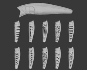 wLure Hard Plastic 3D Stencil for Fishing Lure Topwater Blank Body UPW751 - Picture 1 of 7