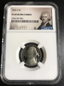 1995 S JEFFERSON NICKEL 5C NGC PF 69 ULTRA CAMEO Nice Coin As Pictured - Picture 1 of 3