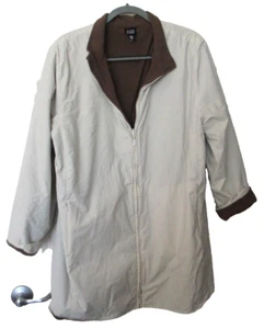 Eileen Fisher Fleece Lined Beige Duster Jacket - Reversible Size XL - Picture 1 of 7