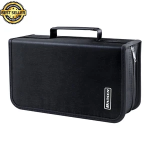 128 Disc CD Case Holder DVD Storage Wallet Bag Portable VCD Organizer Bag Black - Picture 1 of 12