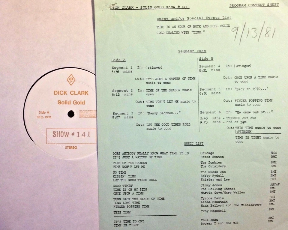 Radio Show: DICK CLARK GOLD #141 TIME! GUESS WHO, LINDA RONSTADT, ZOMBIES,STONES Foto 1 de 1