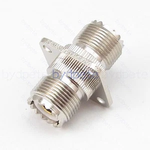 UHF Female to Female jack SO239 SO-239 4 holes Panel Connector Adapter 50ohm - Picture 1 of 6