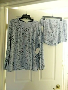 PJ Salvage Wmn.,1X "Animal Print" PJ./Lounge Set Raglan Slv Top W/Shorts Bottom - Picture 1 of 11