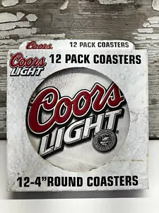 Vintage Coors Light Bierdeckel Rund 4 Zoll Neu aus altem Lagerbestand 12 Untersetzer - Bild 1 von 4