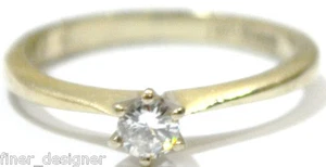 Womens white gold 14K .31ct. H-VS1 Diamond solitaire Engagement wedding Ring VTG - Picture 1 of 8