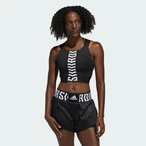 Adidas Donna TKO Crop Top Nero/Bianco FJ7289 - Foto 1 di 6