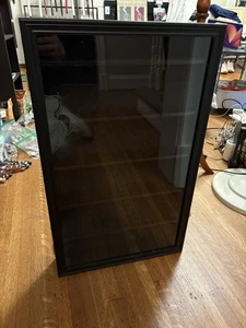 Black Wooden Glass Display Case With Latches And Locks For Collectibles - Picture 1 of 6
