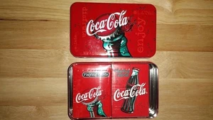 Coca-Cola Coke Collector's Tin with 2 Sealed Decks of Bicycle Playing Cards - Picture 1 of 16
