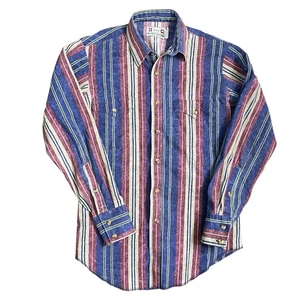Camisa H Bar C Western De Colección Abotonada Rayas 15 Manga Larga Hecha en EE. UU. Brushpopper - Imagen 1 de 10