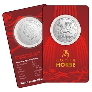 2026 Royal Australian Mint Tetra-Decagon 50c Coin - Year of the Horse - Picture 1 of 3