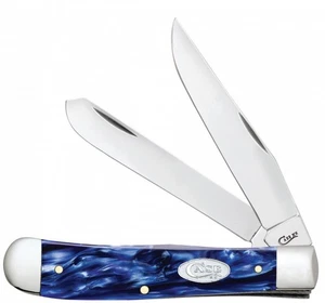 Case xx Knives Trapper Blue Pearl Kirinite Handle Pocket Knife Stainless 23431 - Picture 1 of 2