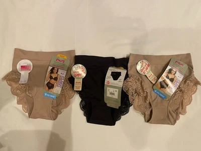 NUEVO Maidenform Shaping Brief Control Firme Encaje Autoexpresiones 3 Pares M Nuevo con Etiquetas Foto 1 de 4