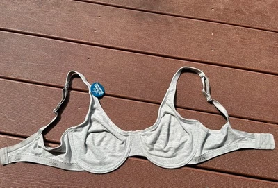 Fruit Of The Loom Womens Grey Bra Underwire 36C Cotton No Padding - Image 1 of 4