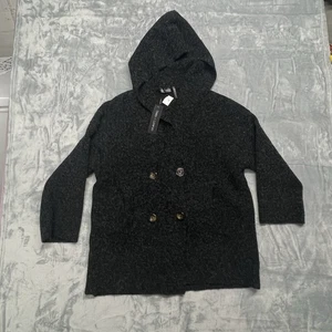 Stella & Lorenzo Women’s Wool Sweater Hooded Charcoal Size M/L - Picture 1 of 10