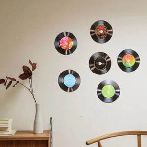 20pcs Colorful Vinyl Record Decoration Artwork Fake Records Stickers Home - Picture 1 of 12