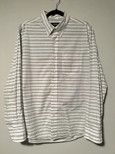 Jack Spade Men’s White Grey Stripe Button Down Shirt Large Pre-Owned - Picture 1 of 3