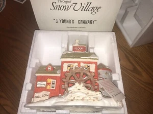 Dept 56 J. YOUNG'S GRANARY 5149-7 Original Snow Village Box with Light Cord 1989 - Picture 1 of 20