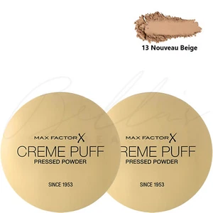 MAX FACTOR Creme Puff Pressed Compact Face Powder - 13 Nouveau Beige *PACK OF 2* - Picture 1 of 7