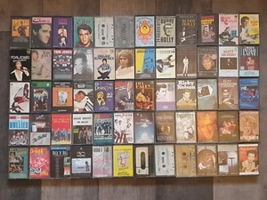 60 Cassettes tapes job lot bundle 1960-70s Elvis Buddy Holly Tom Jones Rock Roll - Picture 1 of 24