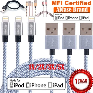 Braided USB Fast Charging Charger Cable for iPhone XR 8 6 7 Plus 14 13 12 11 Lot - Picture 1 of 19