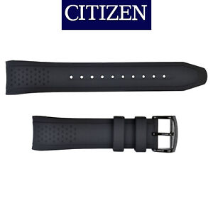 Citizen 22mm Black Rubber Watch Band Strap AW1156-01W, AW1658-02E, S118719F    