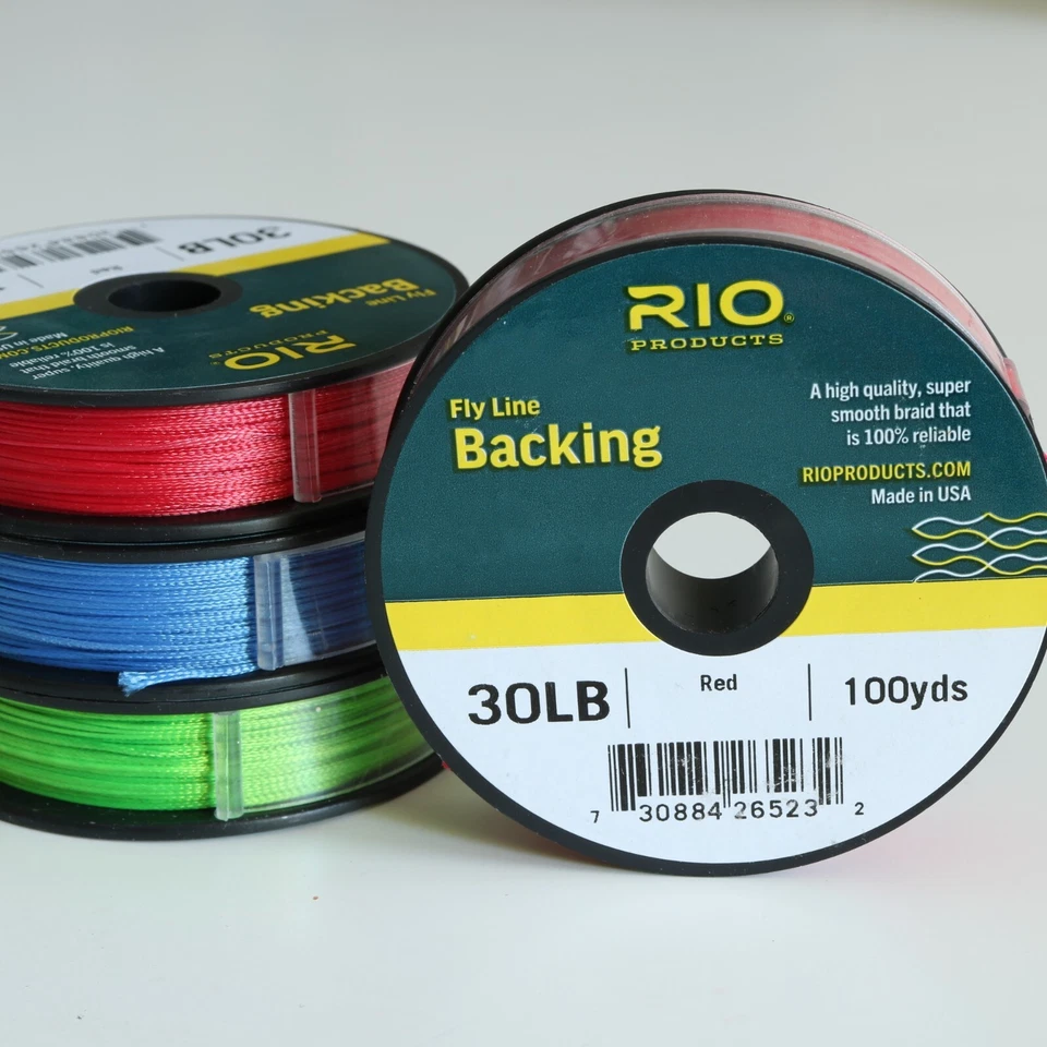RIO Dacron® Fly Line Backing 30lbs /100yds. red, blau, grün, pink - Made in USA