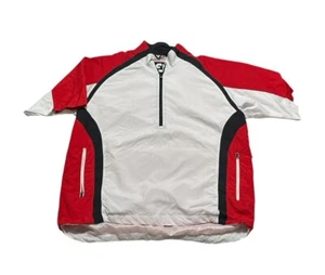 FootJoy Men’s Short Sleeve Sport Wind Shirt Red/White Size Large - Picture 1 of 5