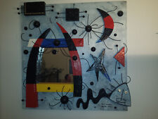 Kunstobjekt mit Spiegel von Bolle als Miró-Adaption 1,5x1,5 Meter