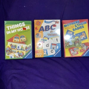 3 Ravensburger ABC Game, Things In My House, Mothers & Their Babies Play & Learn - Picture 1 of 9