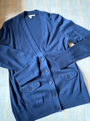 Halogen Merino Wool Button-Front Cardigan! Pretty Sapphire Blue Size Medium! - Image 1 of 4