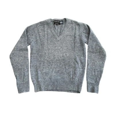 Vintage Savile Row Mens Medium 100% Wool Retro Knit Pullover Adults Grey - Image 1 of 4