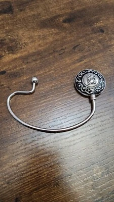 Ganz B Monogram Handbag Hook Silver Tone Black - Image 1 of 3