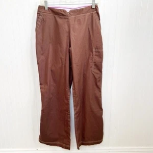 Koi Scrubs Coco Brown Marissa Notched Waist Pull On Pants Size Medium Petite NEW - Picture 1 of 7