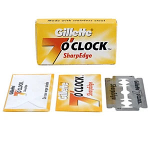 25 cuchillas de afeitar de seguridad Gillette 7 en punto amarillo afilado borde doble filo - Imagen 1 de 1