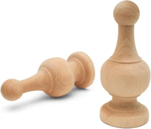 Unfinished Wood Finials Decorative, 4-1/4 Inch, for Bed Post Finial, Curtain Rod - Picture 1 of 12