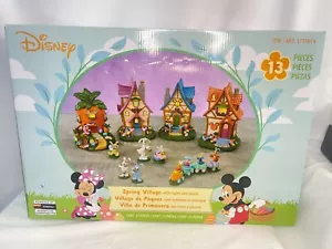 Disney Animated Spring Village with Lights and Music 13pc Set New Sealed - Picture 1 of 2
