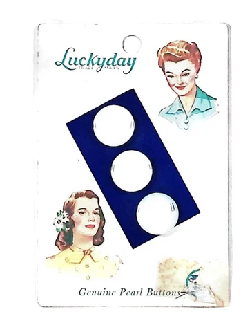 White 1/2" Round Vintage Genuine Pearl Buttons by Luckyday Sewing Crafts Cover
