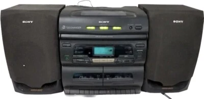 De colección Sony CFD-646 Estéreo 3 CD Cambiador Doble Cinta Cubierta Radio Probado Mega Bajo Foto 1 de 4