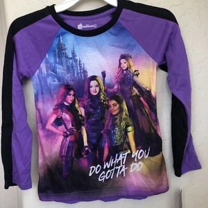 Disney Descend3 Girls Purple Long Sleeve Sleeping Shirt "Do What You Gotta Do" - Picture 1 of 6