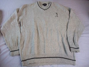 Vintage Trader Bay Men's Gray Embroidered Golf Sweater Size Medium - Picture 1 of 3