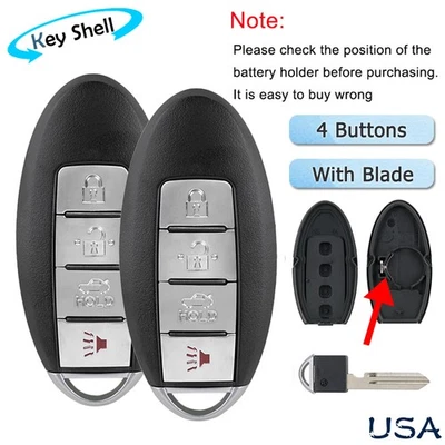 2 Smart Key SHELL For Infiniti G25/35/37 FX35 Q40/60 2008-2013 KR55WK48903 - Image 1 of 4