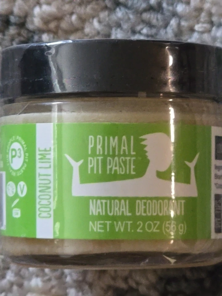Primal Pit Paste Coconut Lime Natural Deodorant Paste 2 OZ Glass Jar Foto 1 de 4