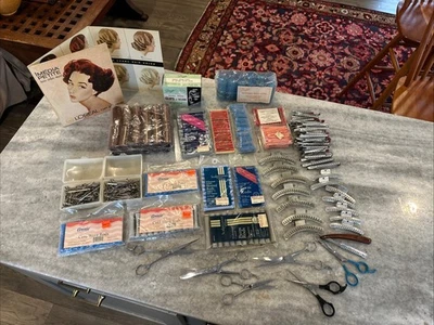 Vintage Lot Hair Rollers Perm Rods Hairpins Clips L’Oréal  Color Shears Beauty - Image 1 of 4